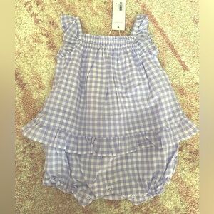 BABY GINGHAM RUFFLE ROMPER NWT